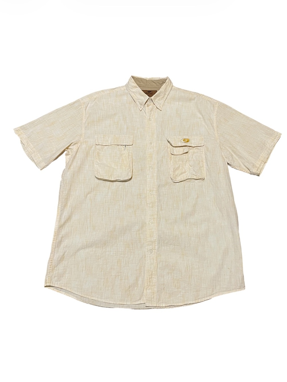 Men's Mossy Oak Summer Backwater Vented Fishing Shirt Corn Silk Color Size XL